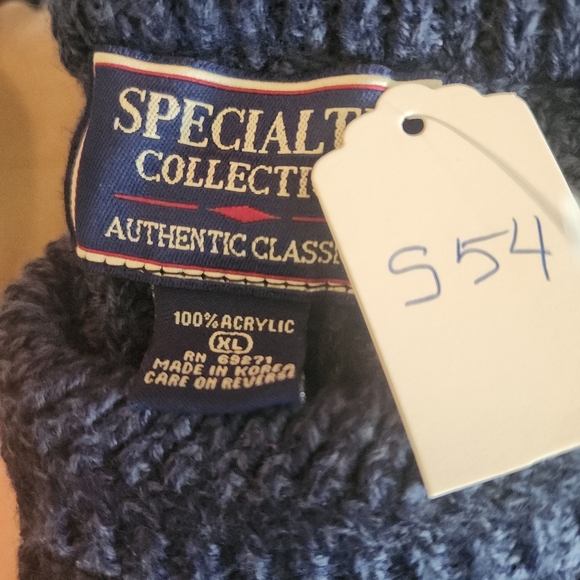 S54 Specialty Collection Authentic Classics men's navy sweater - Picture 6 of 6